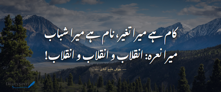 Josh Malihabadi Poetry in Urdu 2 lines shayari card 1