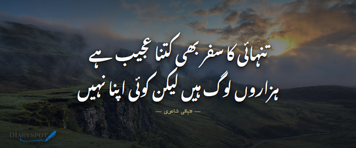 Tanhai Poetry in Urdu 2 Lines Alone Shayari with Misty Forest