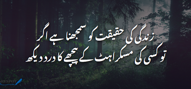 Haqeeqat e Zindagi Poetry in Urdu Card 1 Haqeeqat e Zindagi Poetry in Urdu 2 lines shayari card 1