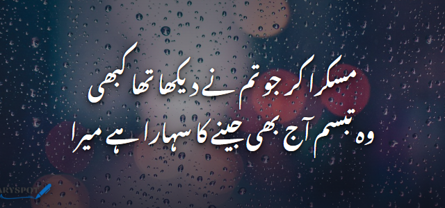 Muskurahat Shayari in Urdu Card 3 Muskurahat Shayari in Urdu 2 lines shayari card 3