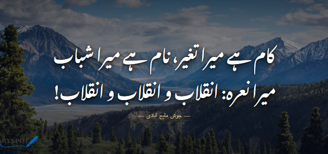 Josh Malihabadi Poetry in Urdu 2 lines shayari card 1