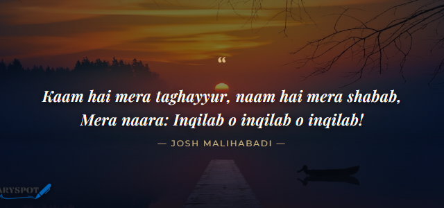 Josh Malihabadi Poetry in Urdu 2 lines shayari card 2